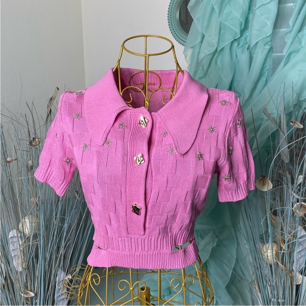 Pink Embellished Women's Top